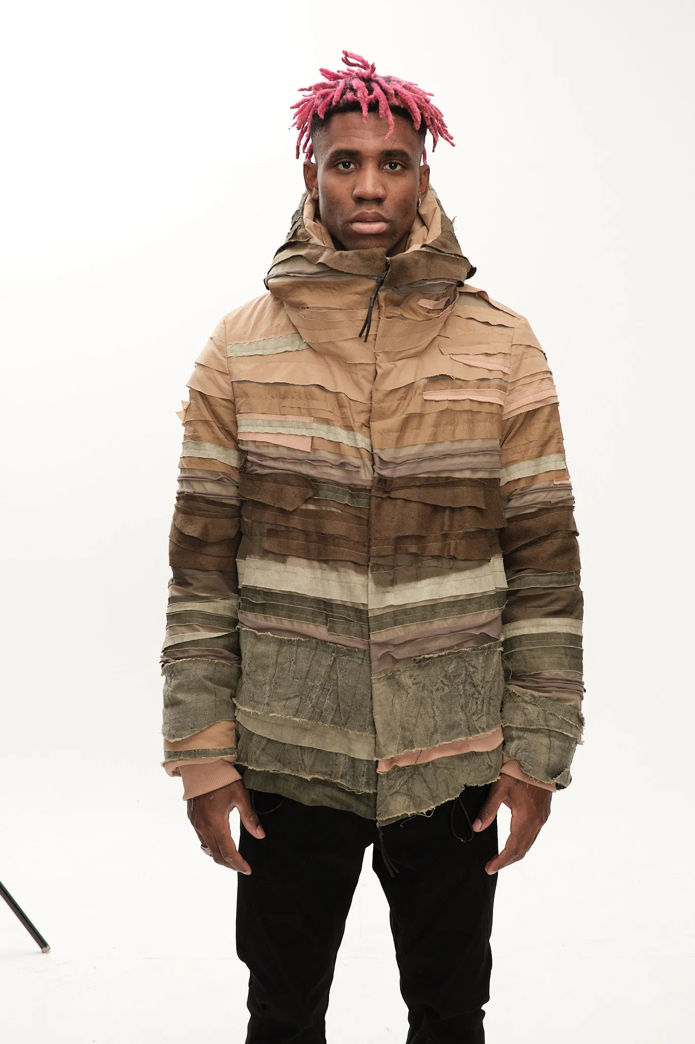 Textured Patchwork Winter Jacket