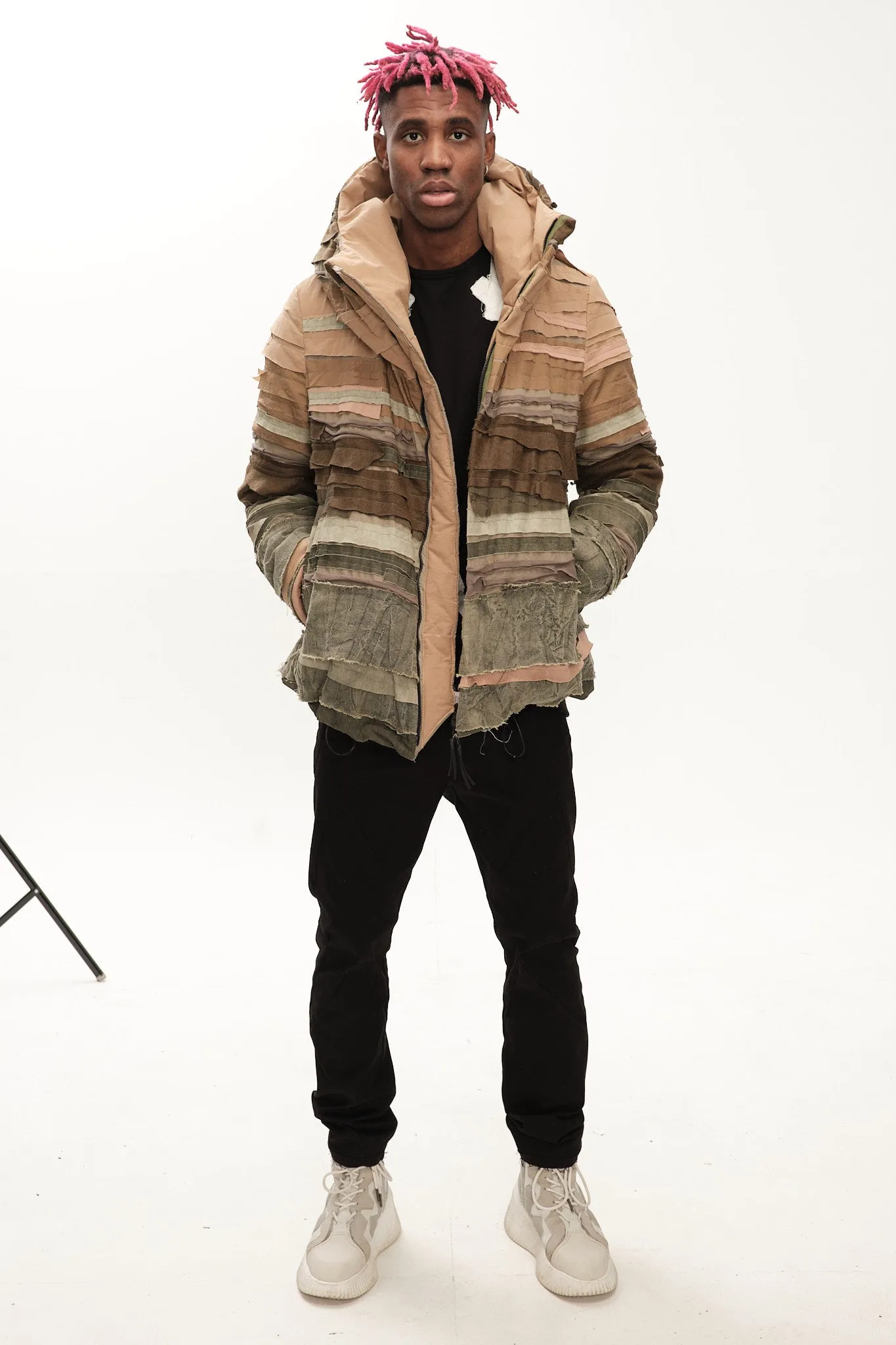 Textured Patchwork Winter Jacket