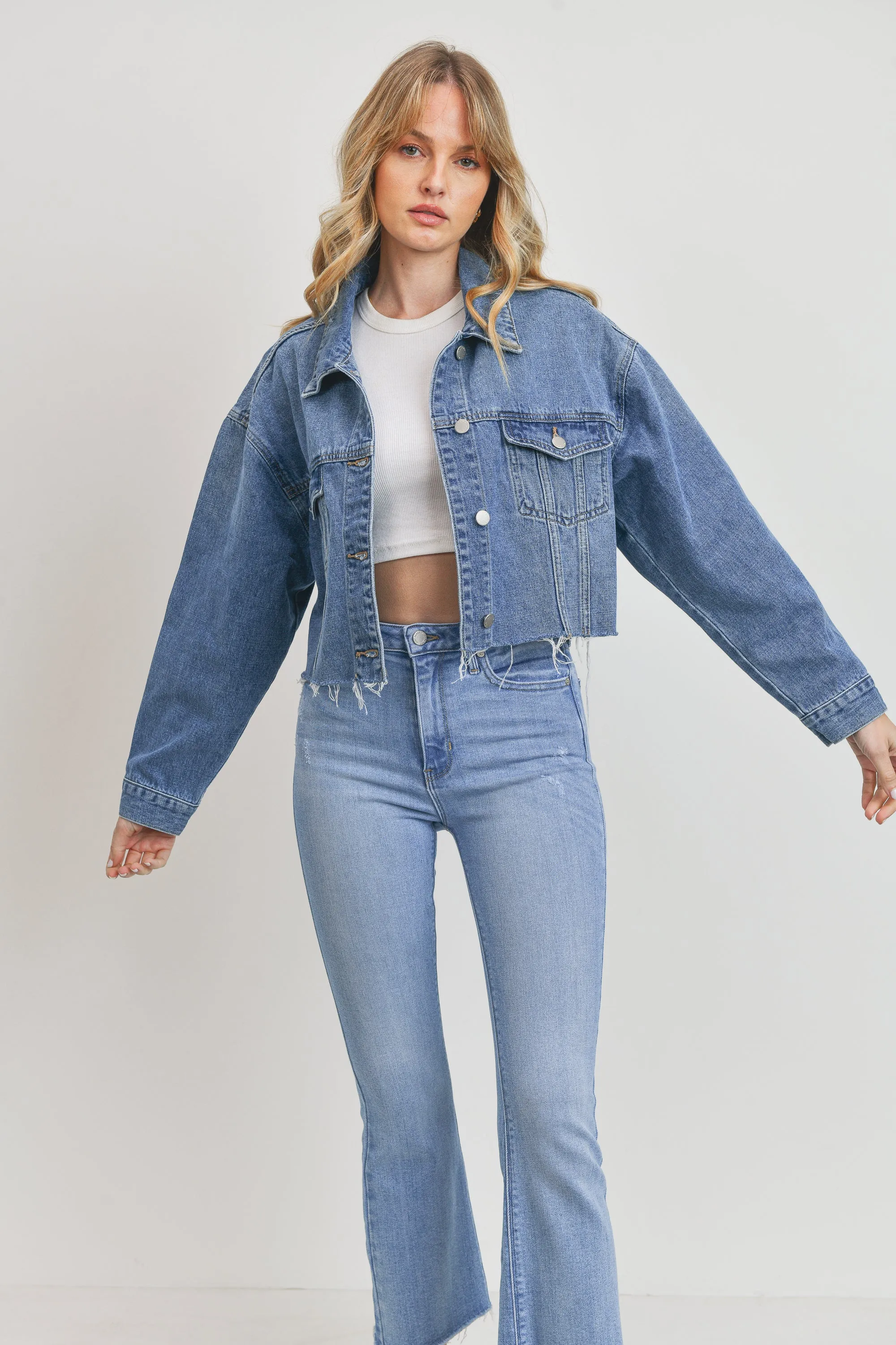 The Alexandra Cropped Boyfriend Denim Jacket