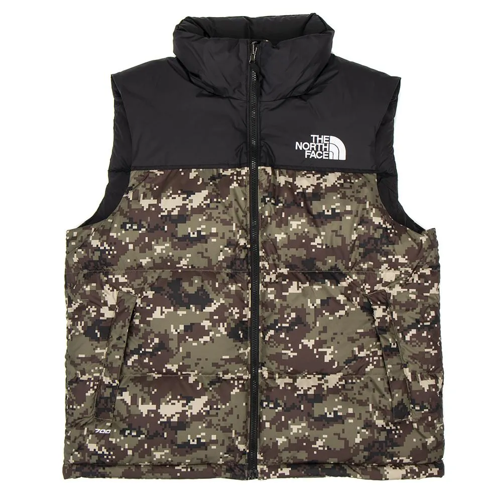 The North Face 1996 Retro Nuptse Vest / Burnt Olive Green Digi Camo