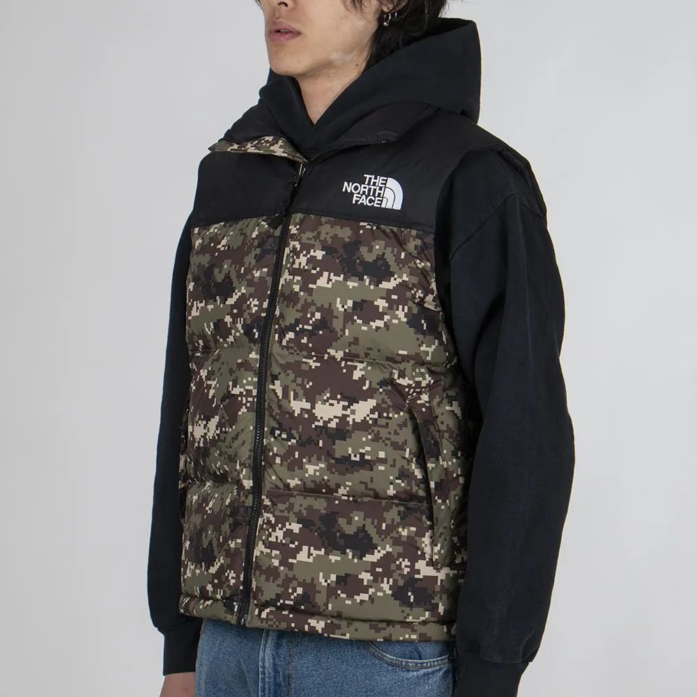 The North Face 1996 Retro Nuptse Vest / Burnt Olive Green Digi Camo