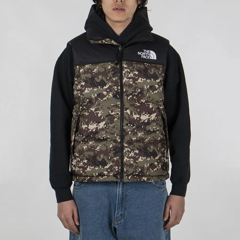 The North Face 1996 Retro Nuptse Vest / Burnt Olive Green Digi Camo