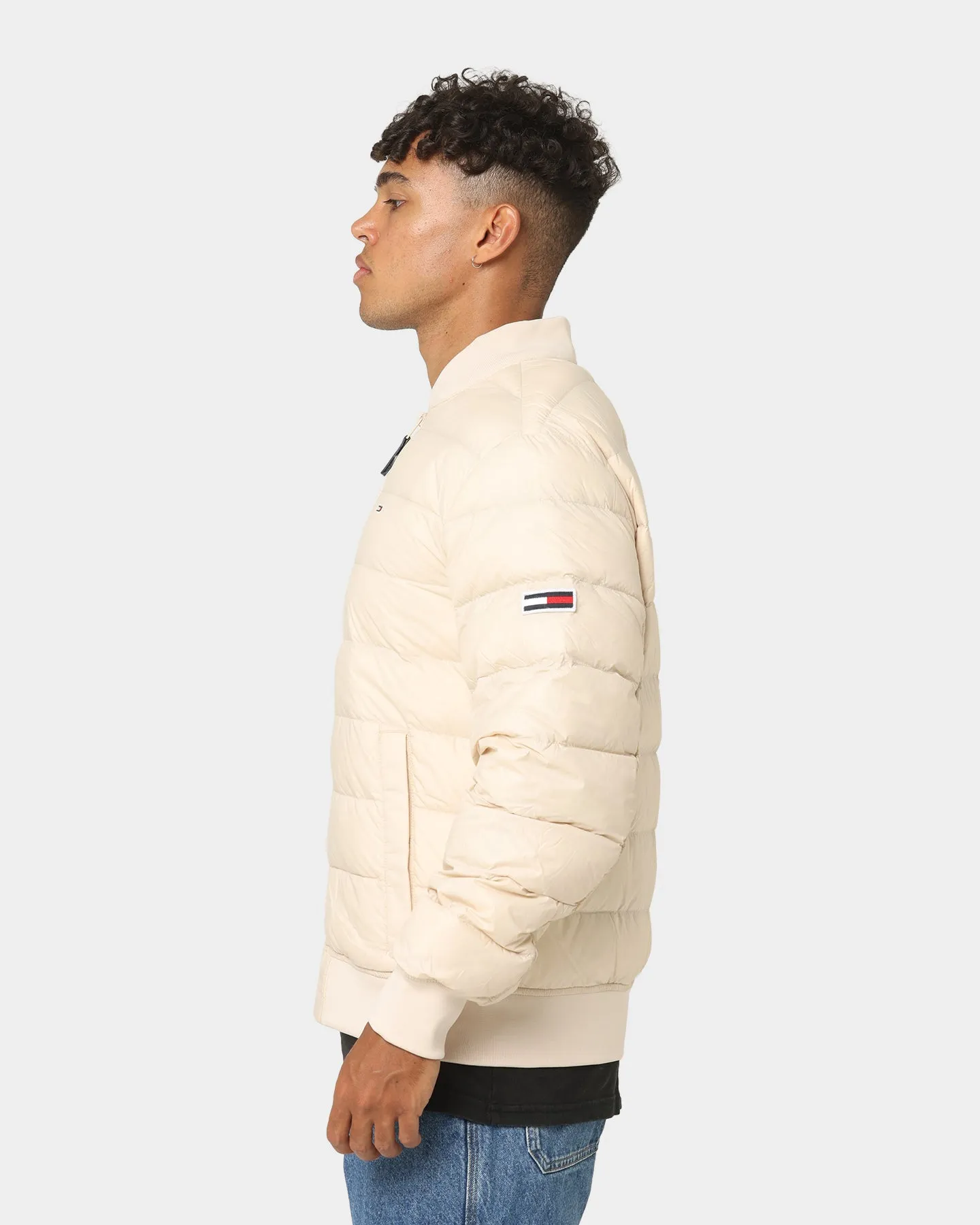 Tommy Jeans Light Down Bomber Jacket Smooth Stone