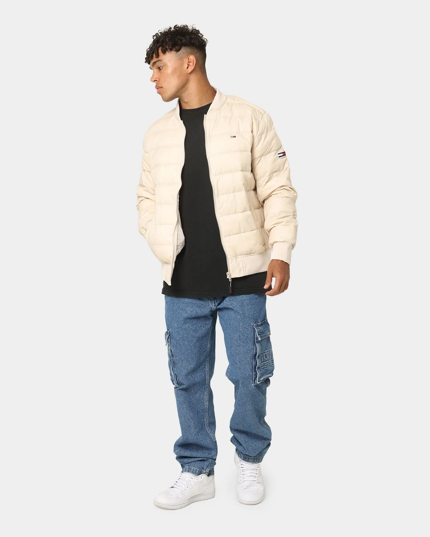 Tommy Jeans Light Down Bomber Jacket Smooth Stone