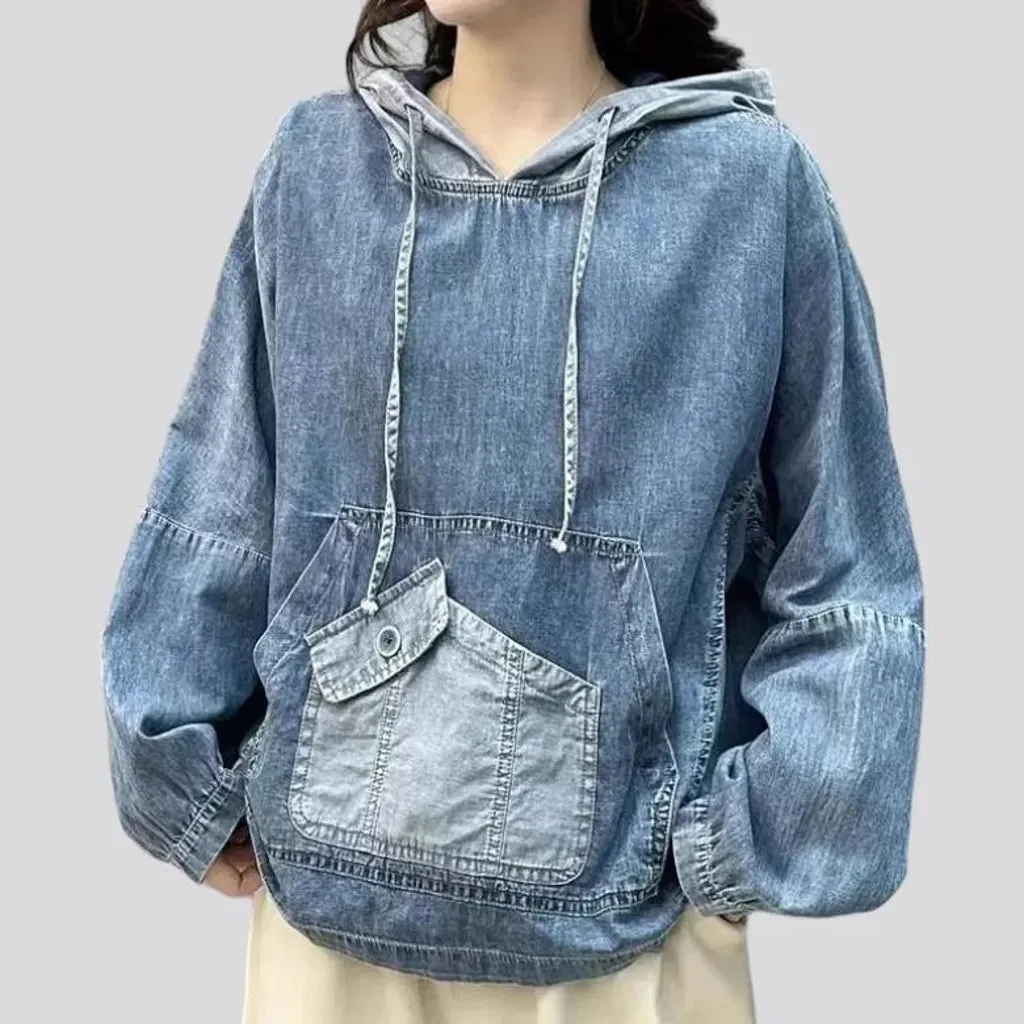 Vintage hooded women's denim jacket