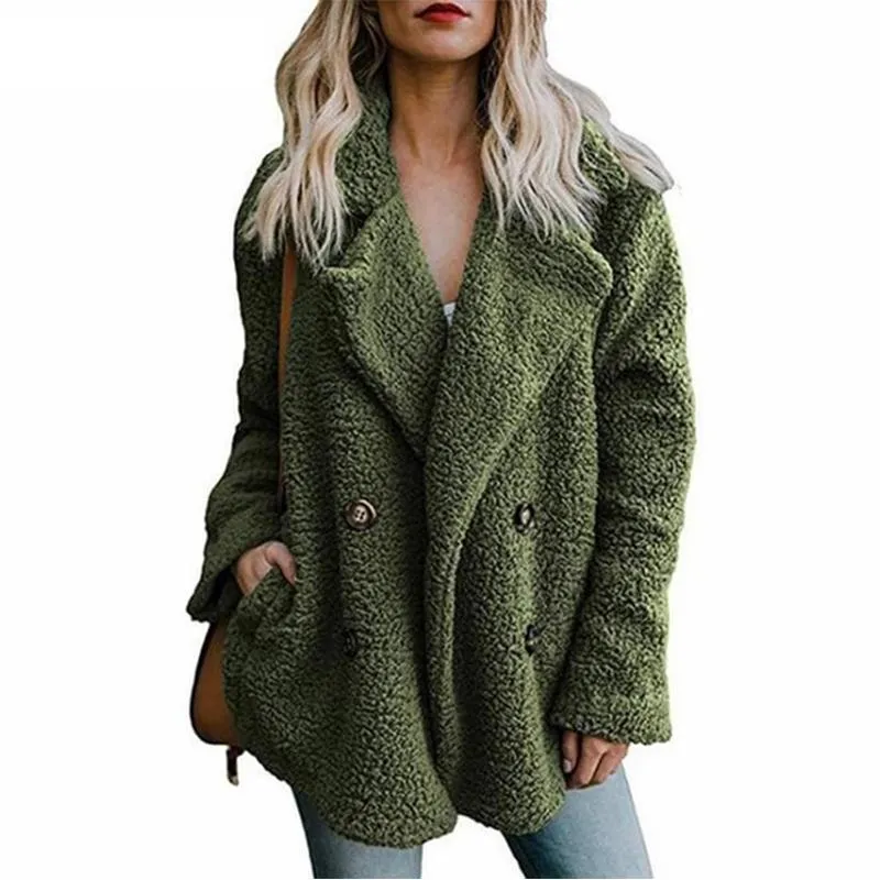 Warm Plush Coat Lapel Jacket