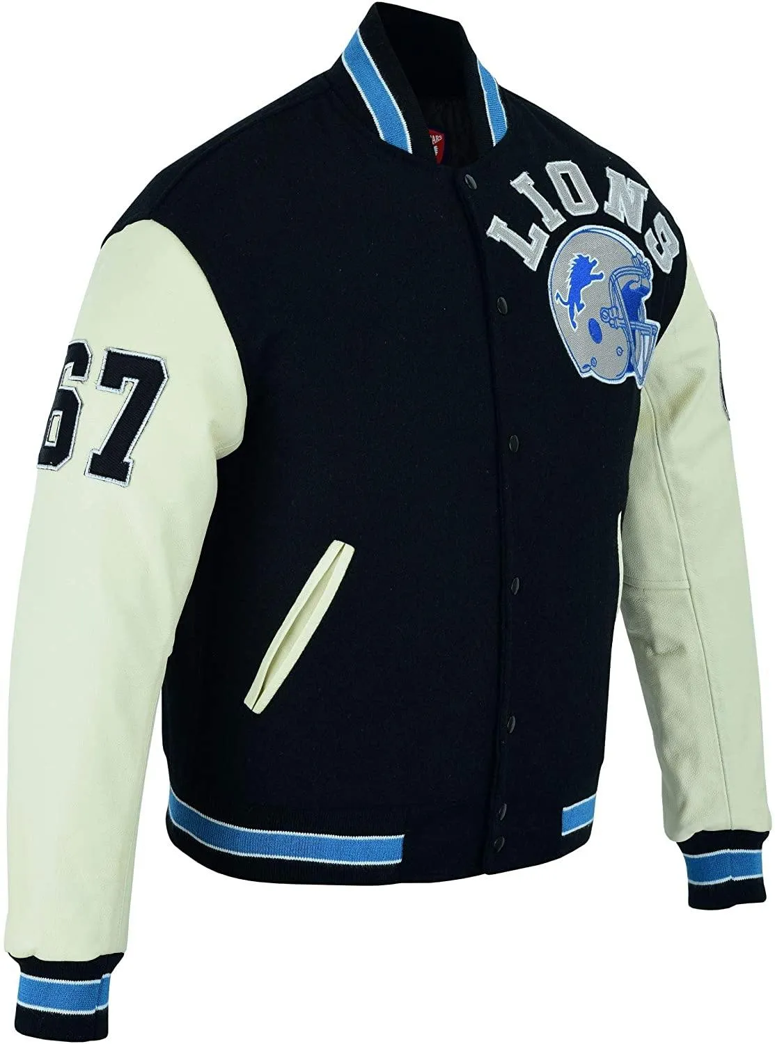 Warrior Gears Classic Hybrid Varsity Jacket for Kids, Toddler Letterman Bomber Jacket for Boys, Unisex Varsity   Jacket Girls, Blue Wool Body & White Cowhide Leather Sleeves